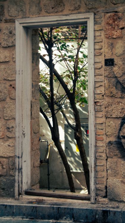 Open Building Wall Historic Stone Wall with Open Doorway · Free Stock Photo