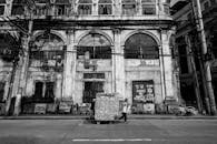 Black and White Urban Street Scene