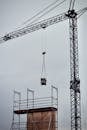 Industrial Construction Site with Tower Crane