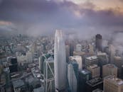 Aerial View of Downtown San Francisco Skyline at Twilight