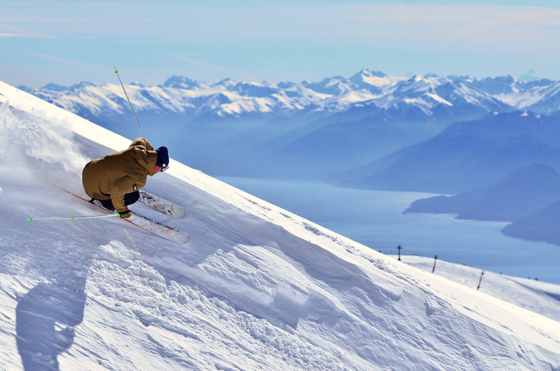 photo of a man skiing