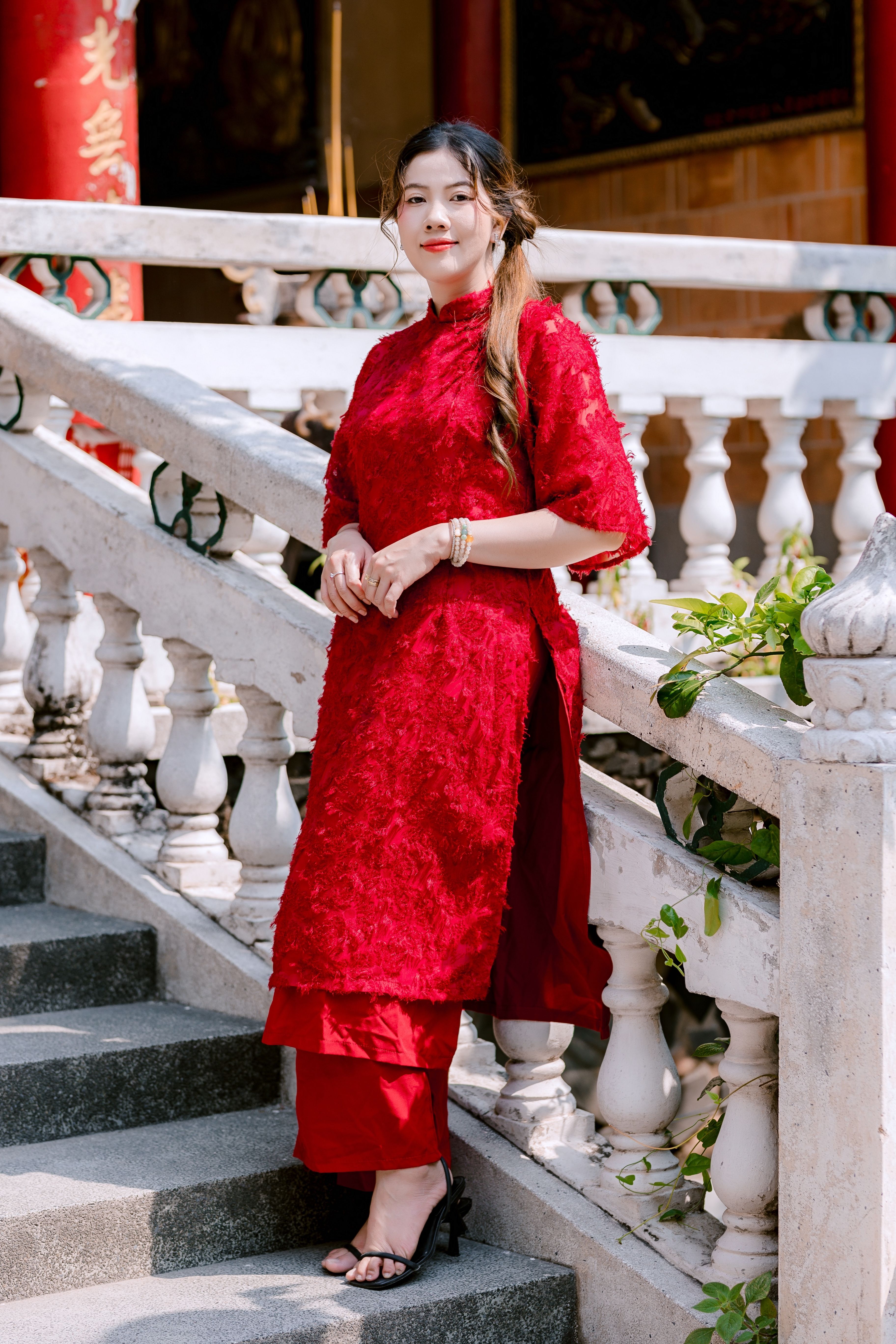 Portrait of Woman in Traditional Red Dress · Free Stock Photo