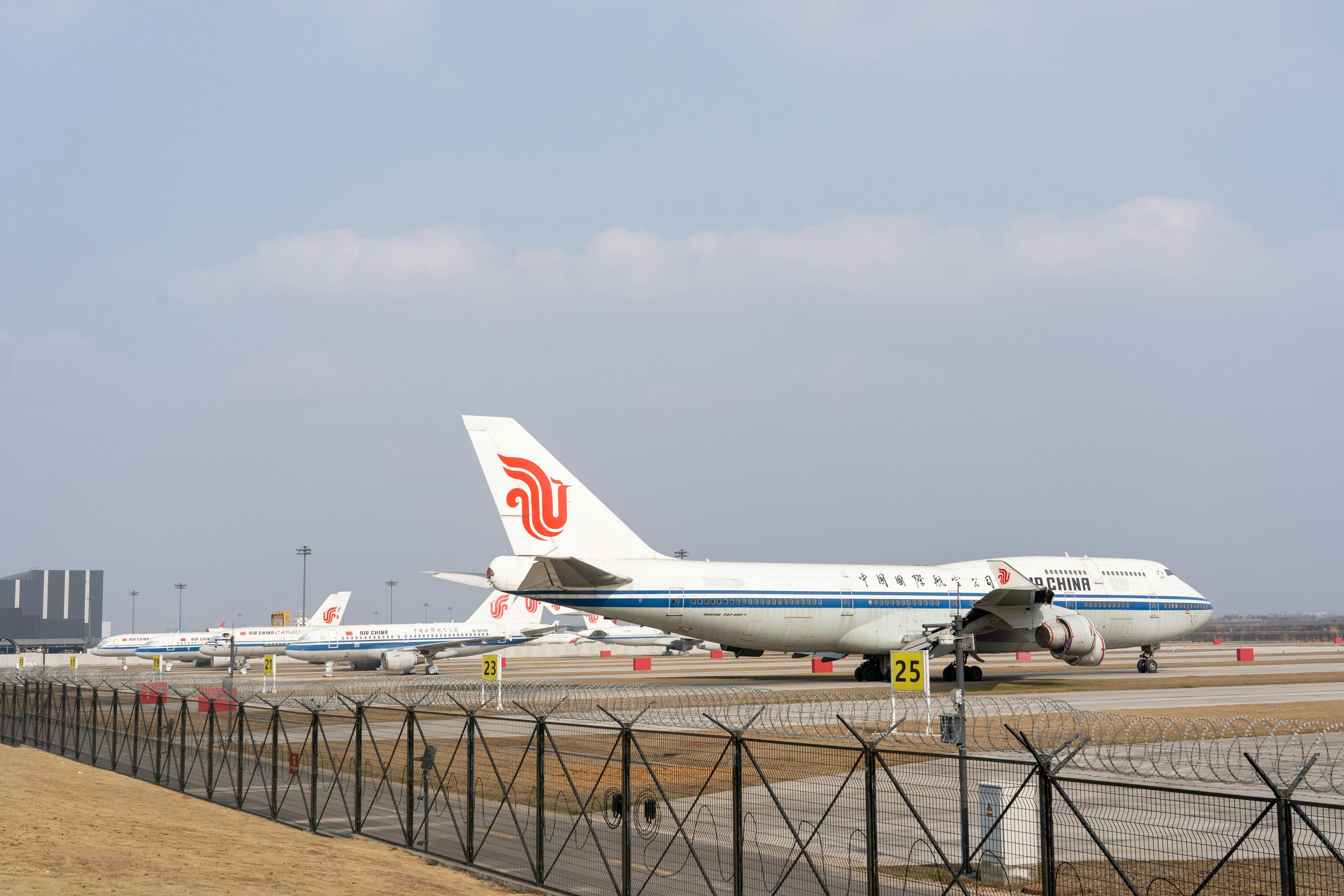 Air China Boeing 747s at Airport Runway