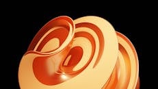 Abstract Orange Curved Structure on Black Background