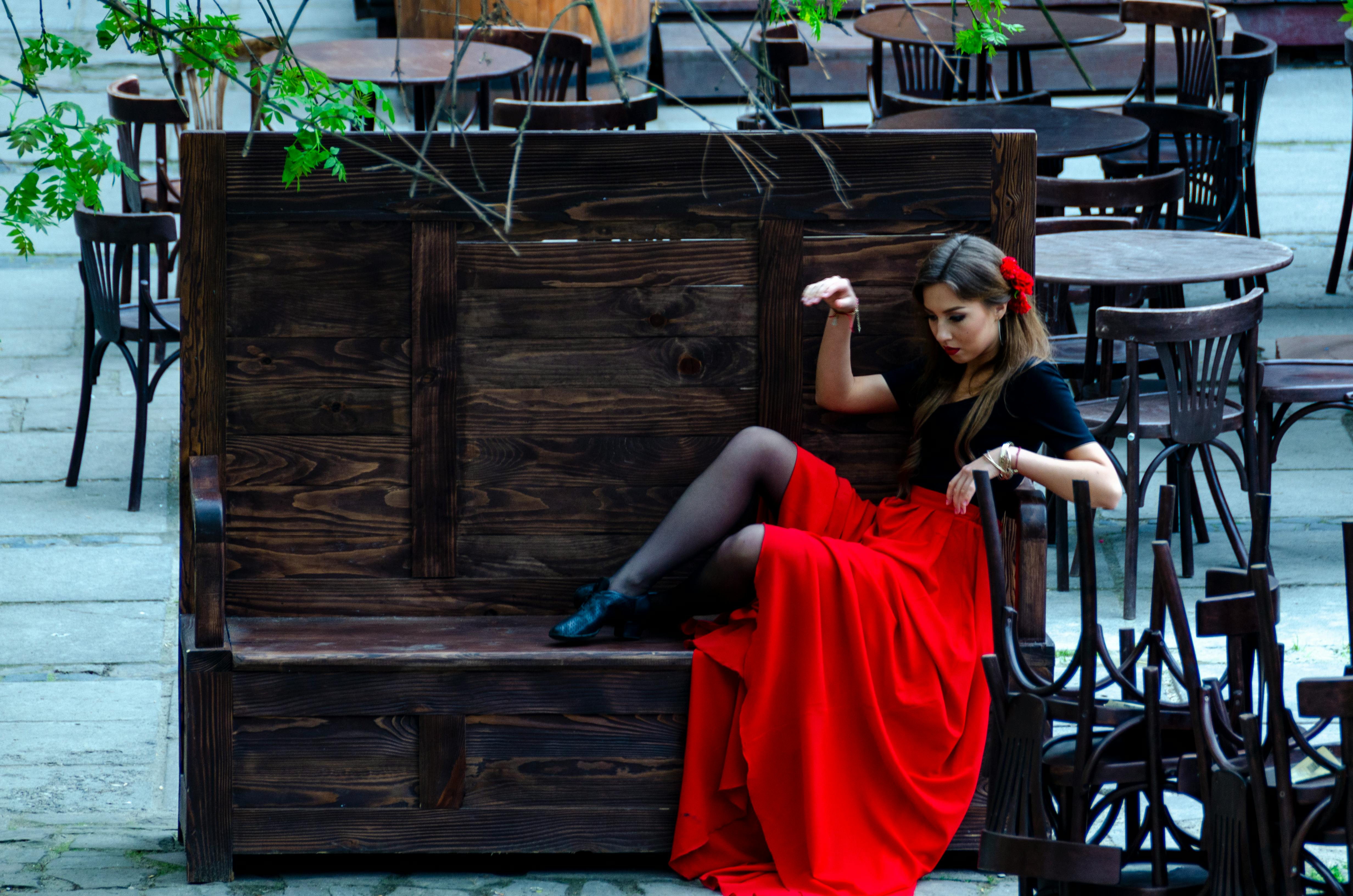 Ücretsiz açık hava, ağaçlar, Ahşap bank içeren Ücretsiz stok fotoğraf Stok Fotoğraflar