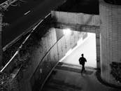 Black and White Urban Scene in Hong Kong