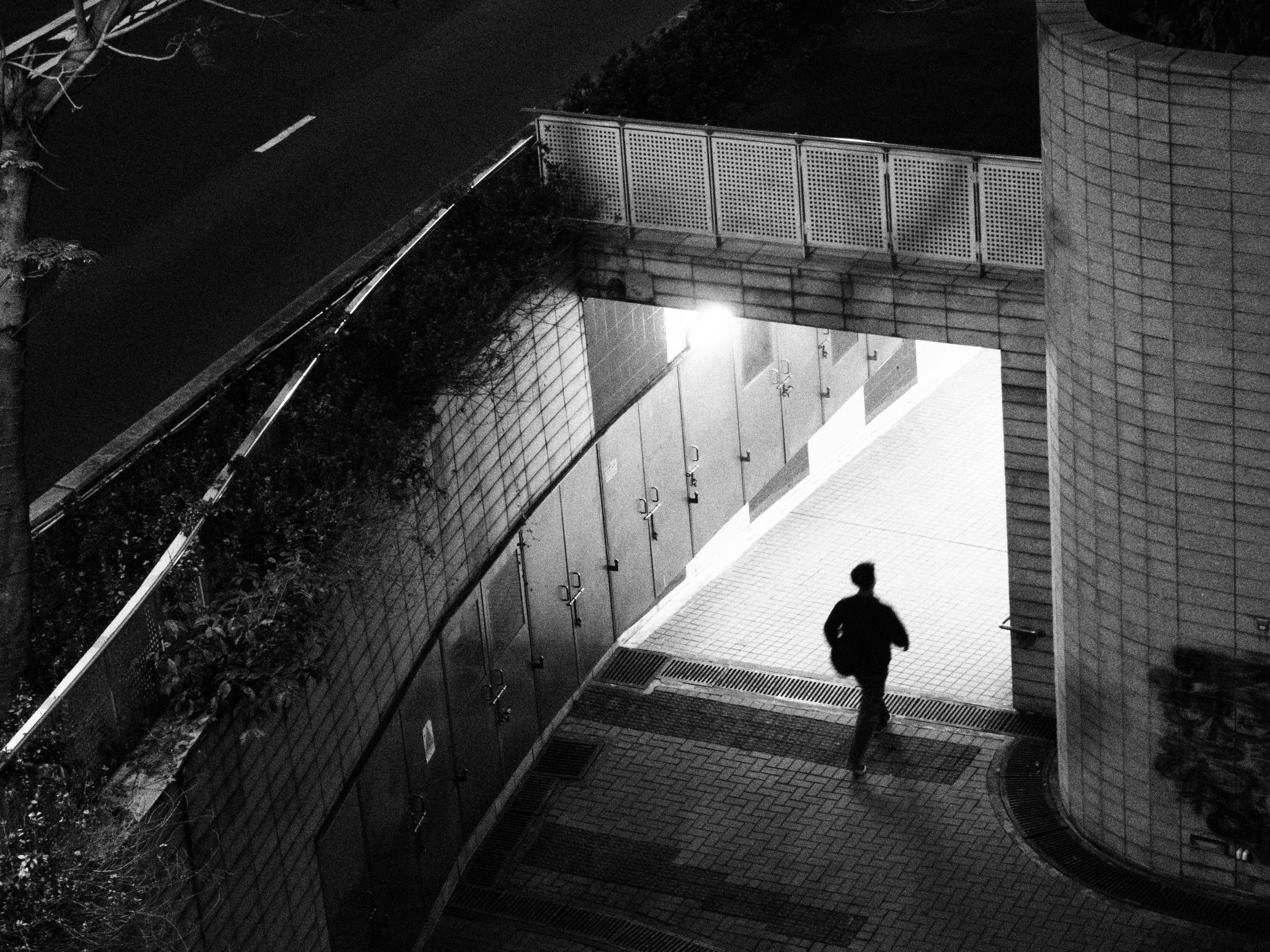 Black and White Urban Scene in Hong Kong