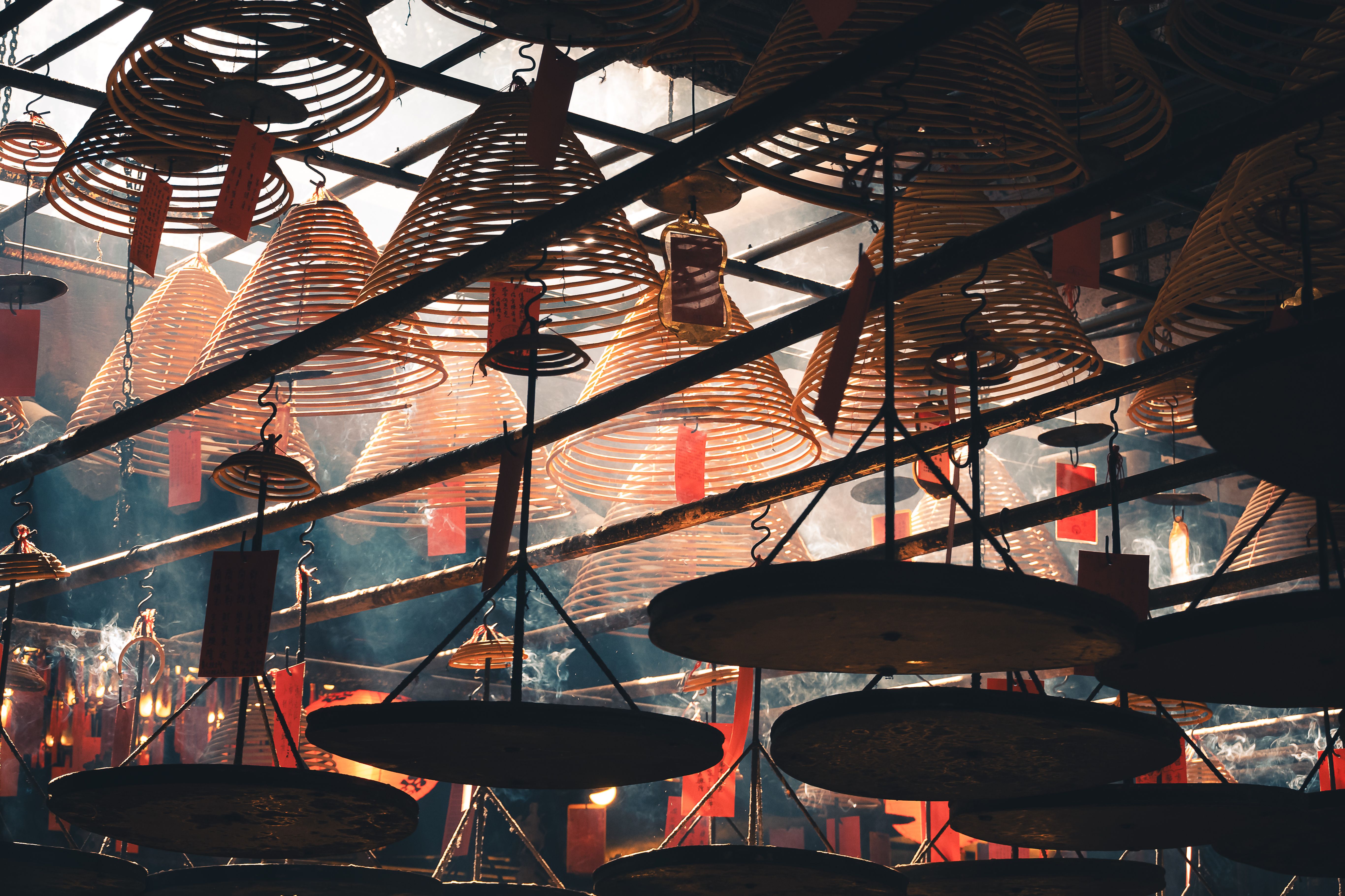 Incense burning at a Buddhist temple in China