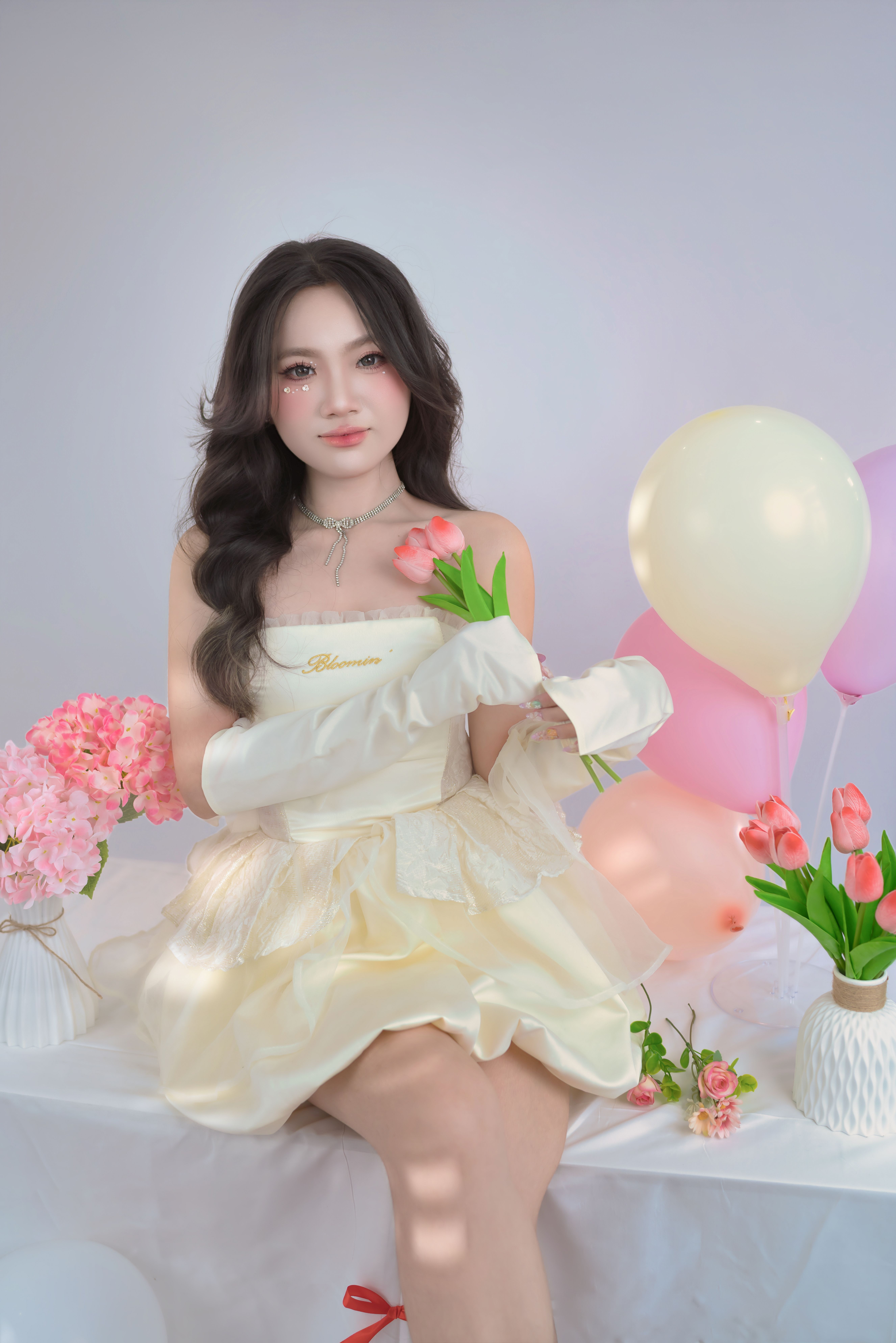 Elegant Portrait of Woman with Floral Decor · Free Stock Photo