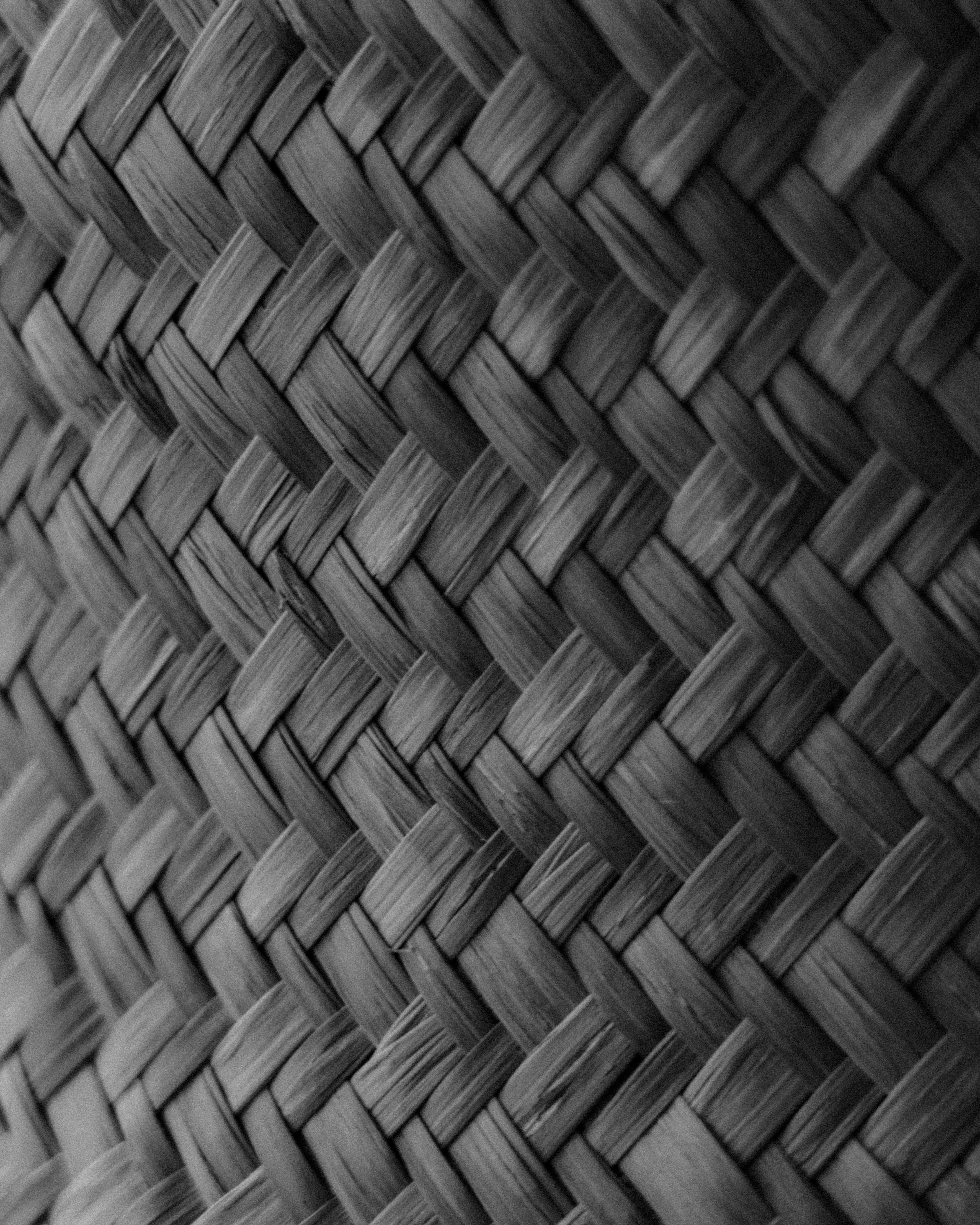 Free Detailed black and white close-up of a woven basket texture, emphasizing craftsmanship. Stock Photo