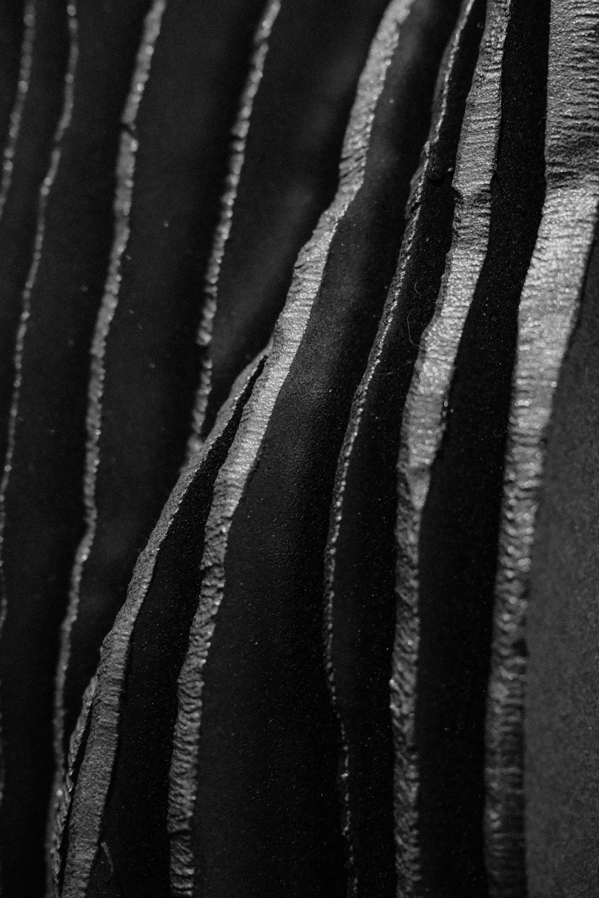 Free Close-up of abstract black and white textured lines creating a layered pattern. Stock Photo