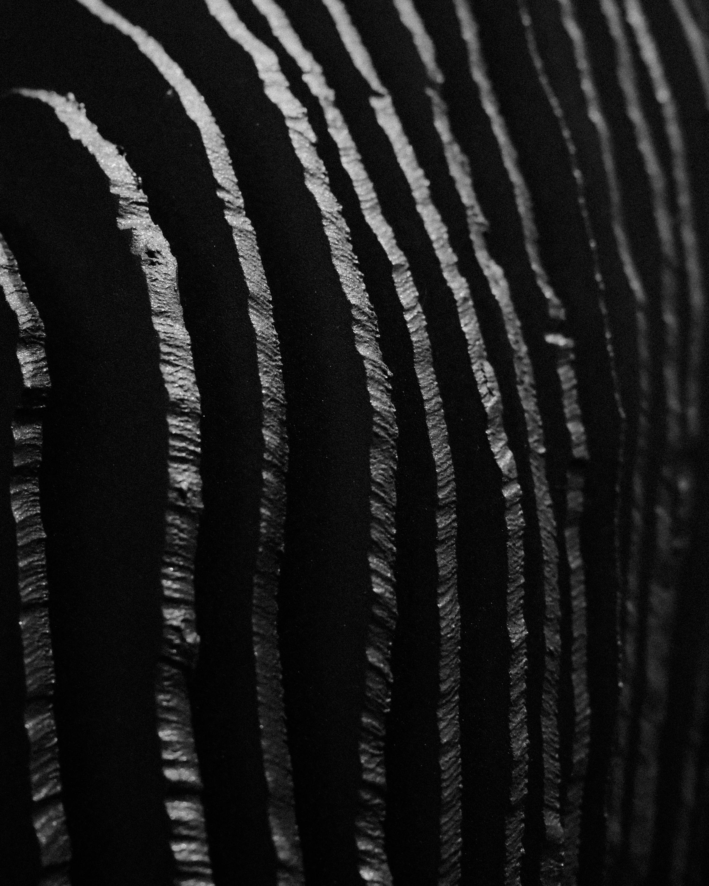Free Close-up of a textured black and white striped pattern, artistic and abstract. Stock Photo
