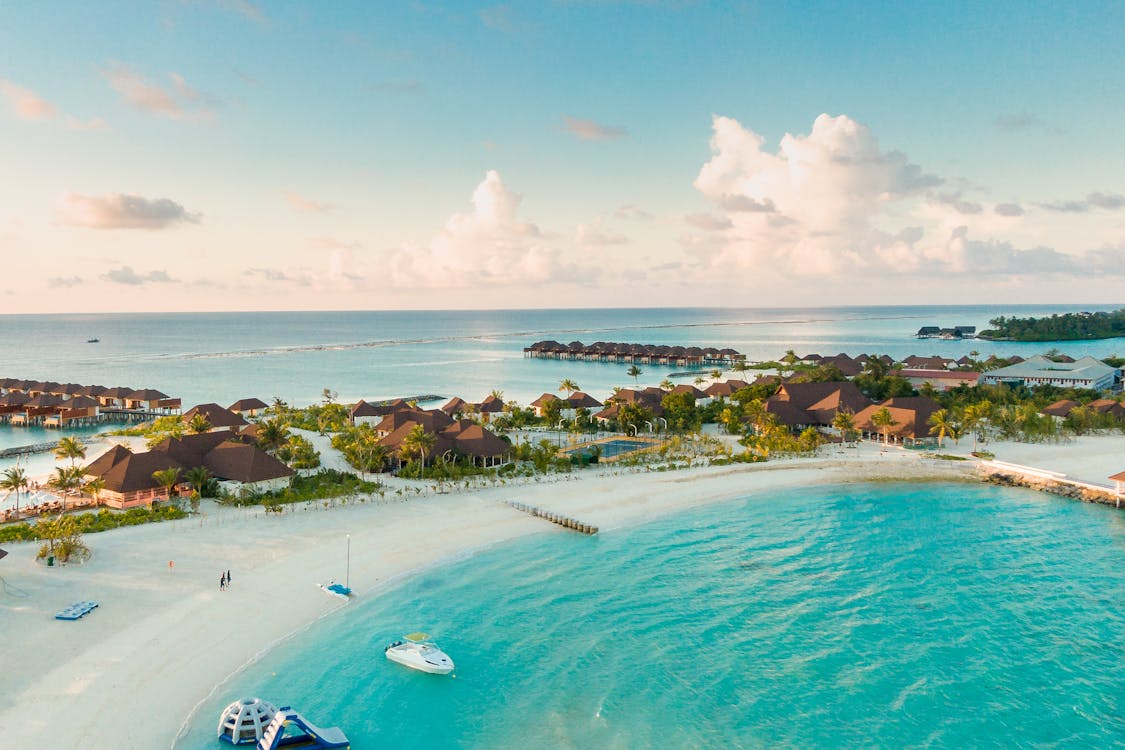 Aerial View Of A Beautiful Island Resort