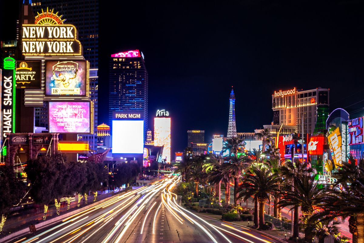Neon lights and nightlife in Las Vegas