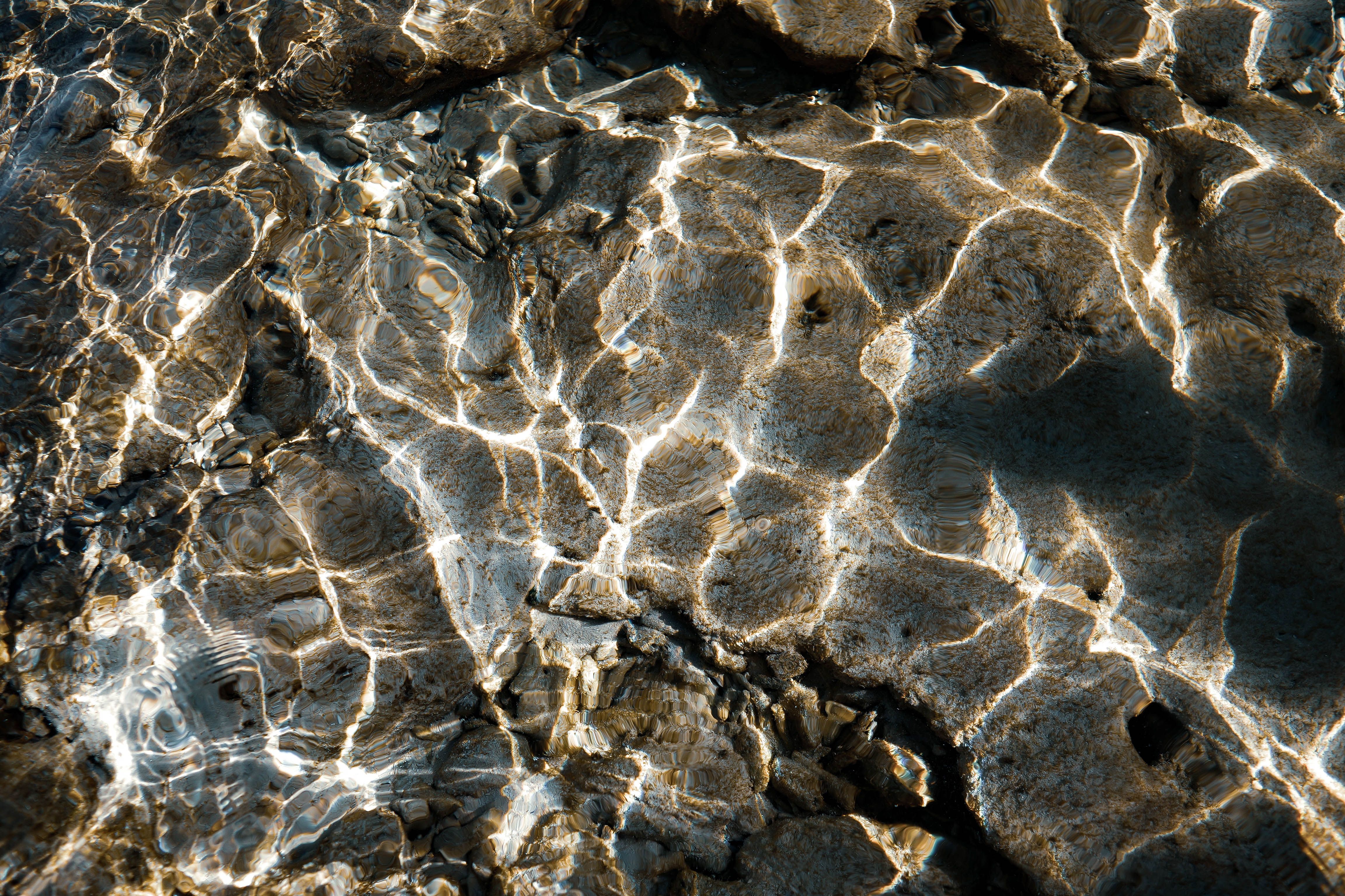Abstract Ripples on Rocky Stream Bed · Free Stock Photo
