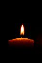 Candle on Black Background