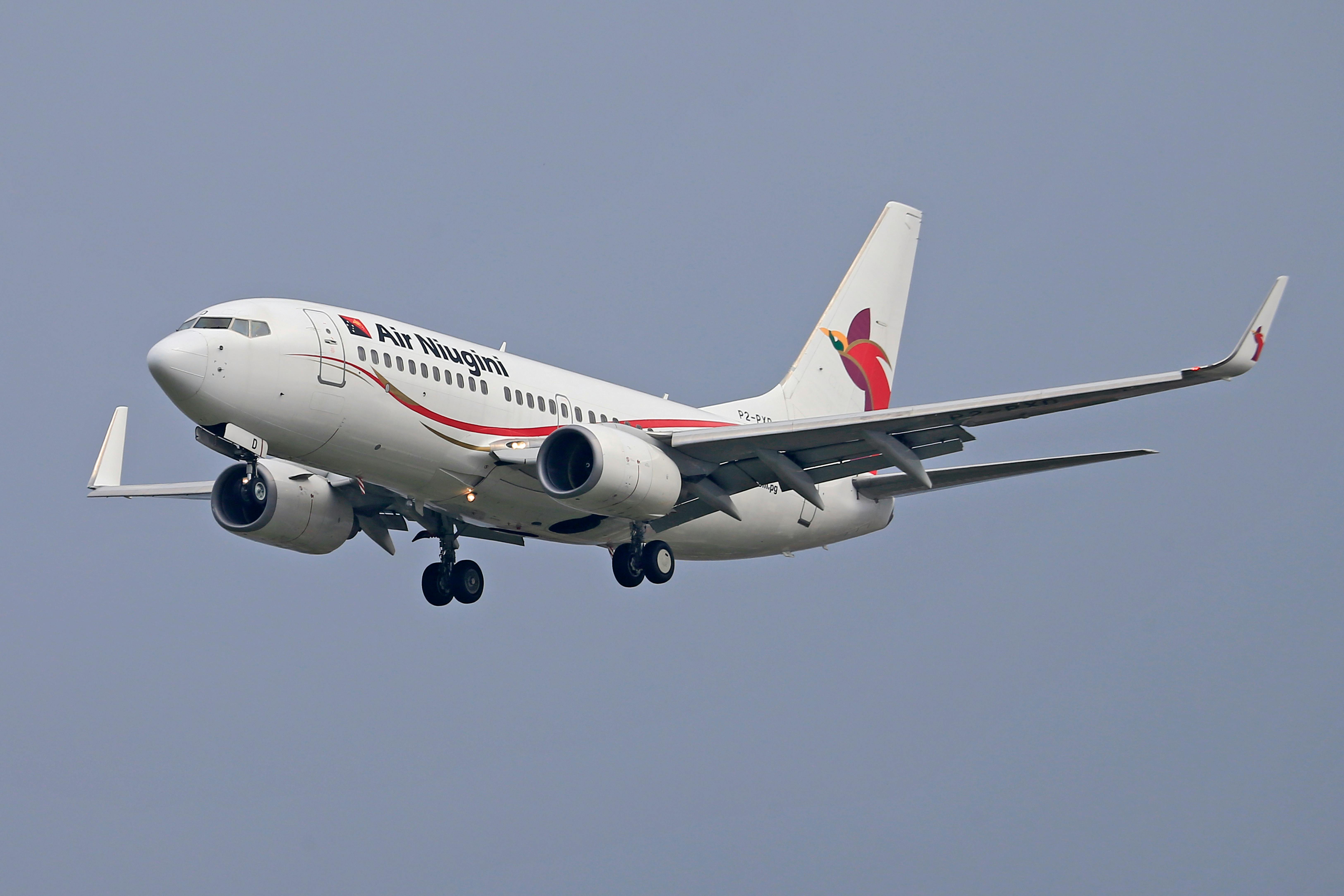 Air Niugini Boeing 737-700 in Flight Closeup