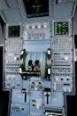 Close-up of an Aircraft Cockpit with Control Panels