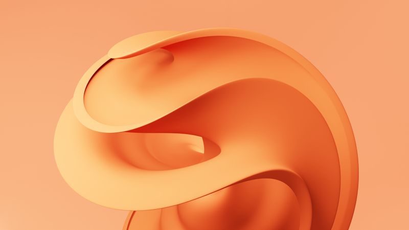 An abstract orange 3D form with flowing curves — photo by Mahmoud Ramadan on Pexels