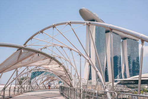 Free stock photo of helix bridge, marina bay sands, singapore