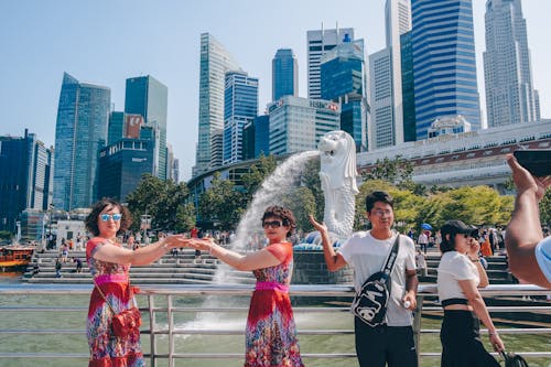 Photos gratuites de bondé, merlion, quartier central des affaires