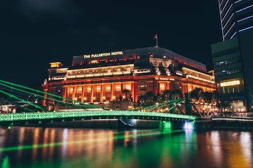 Free stock photo of fullerton hotel, nightlife, singapore