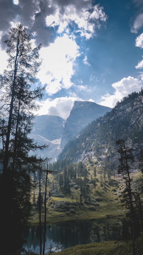 Free stock photo of alps, clouds, mirroring