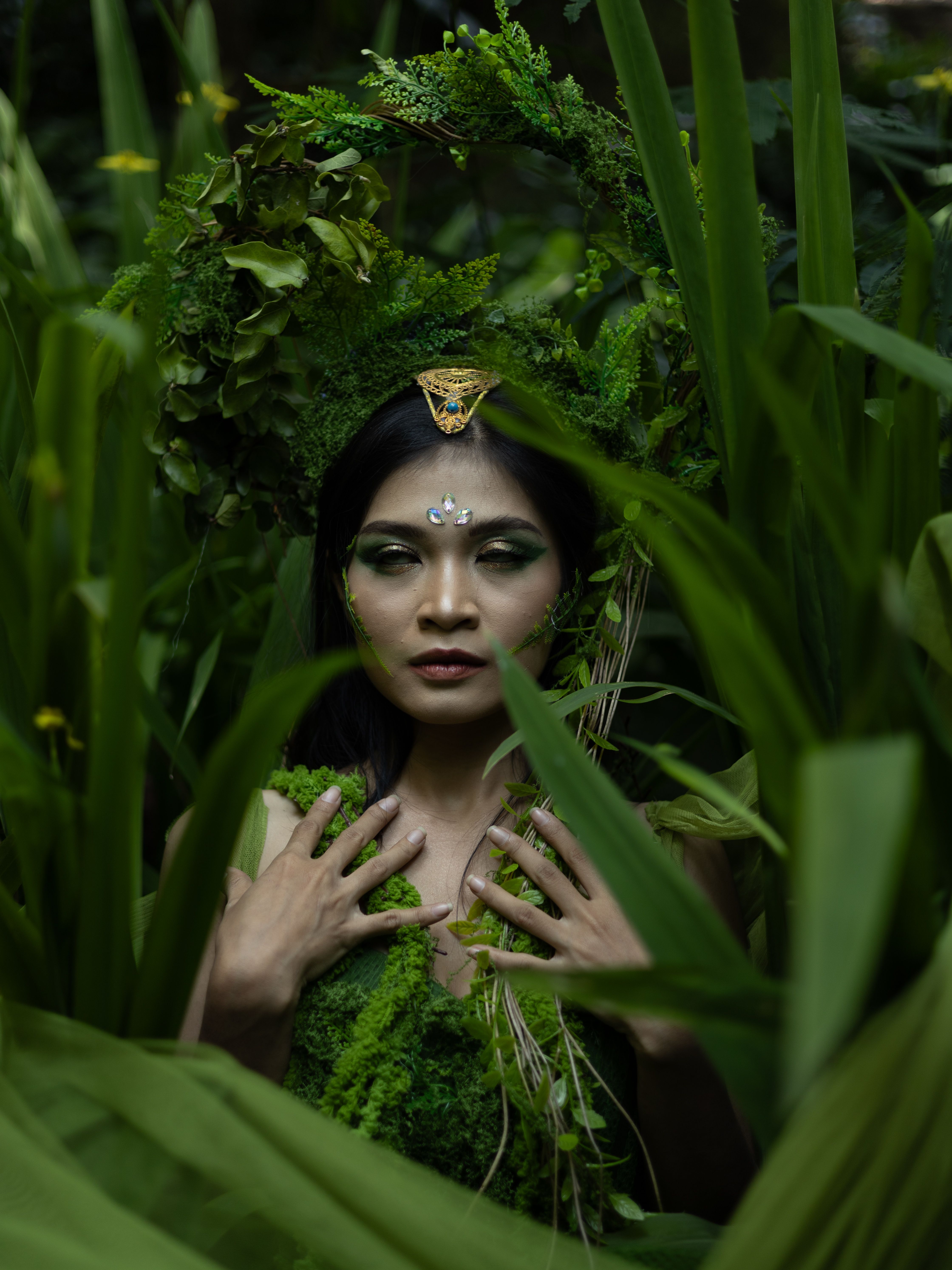 Enchanting Forest Woman in Greenery · Free Stock Photo