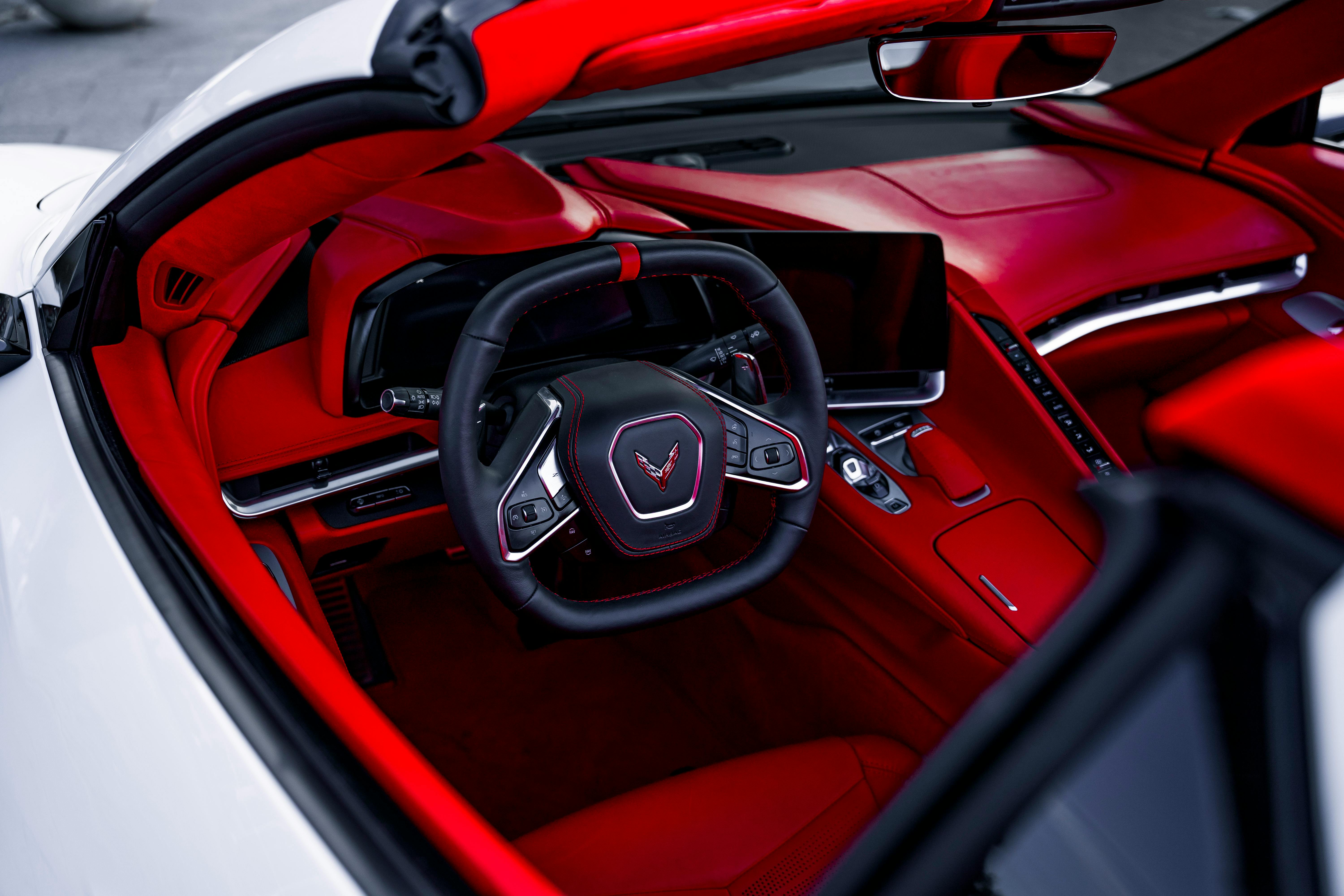 Luxury Sports Car Red Interior Design