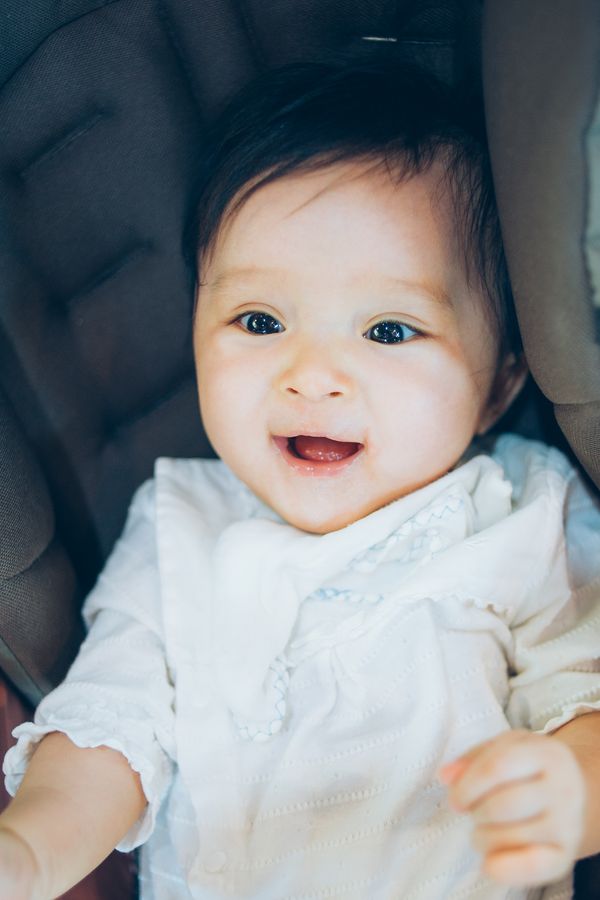 Baby holding a toy