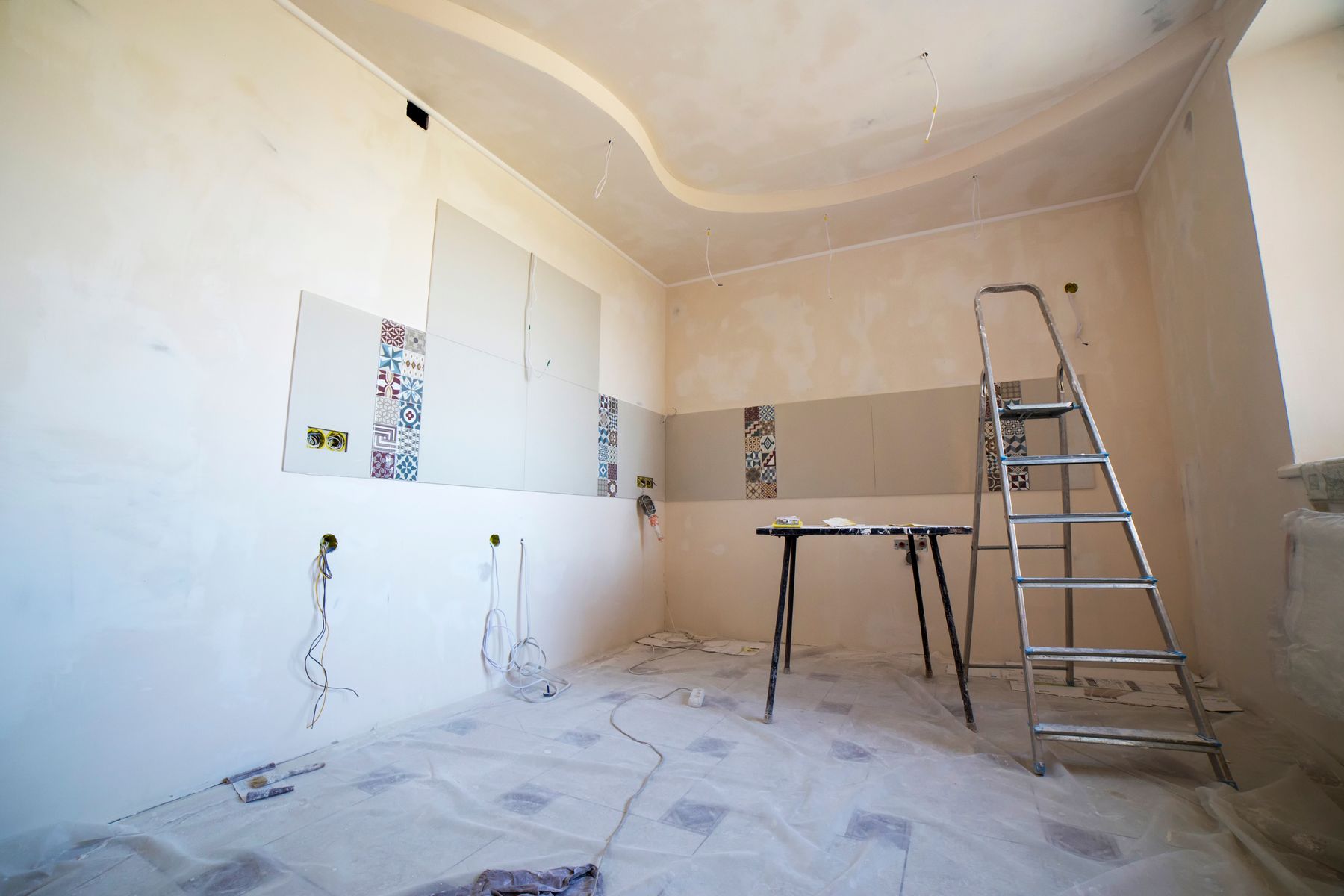 Interior finishing work in a residential property