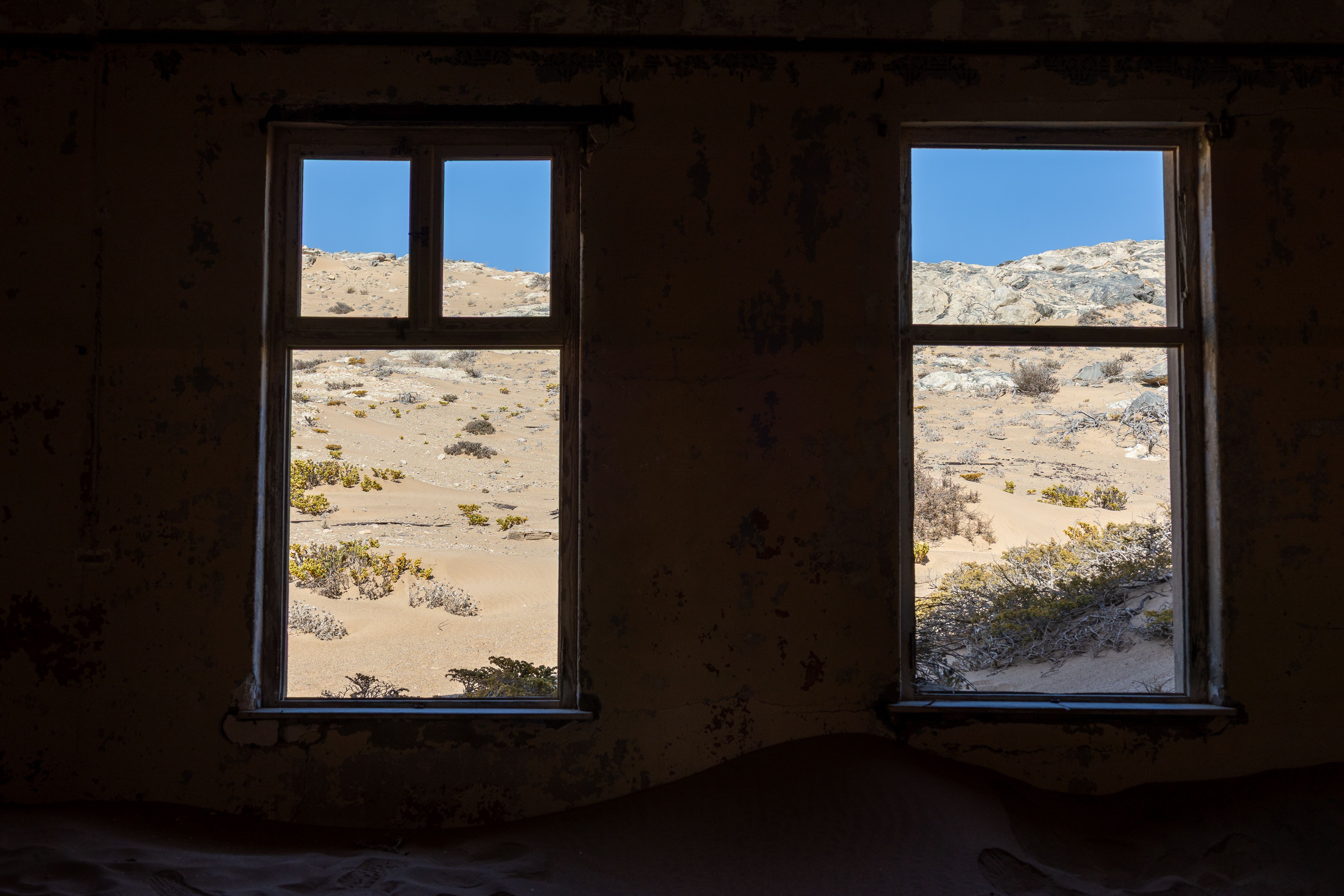 Desert View through Abandoned Namibian Windows · Free Stock Photo
