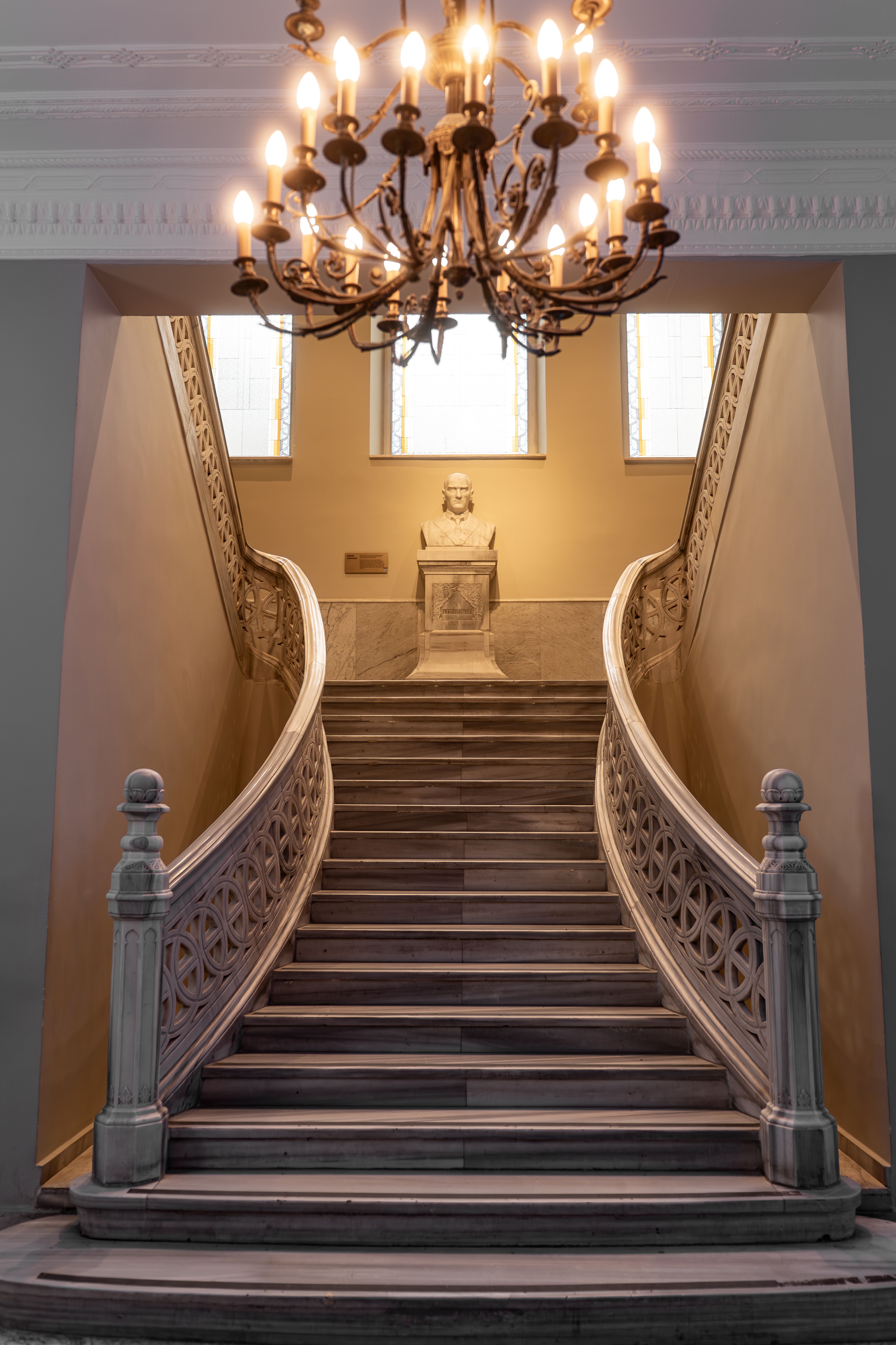 Elegant Interior Staircase with Chandelier · Free Stock Photo