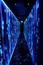 Futuristic Blue Digital Data Tunnel