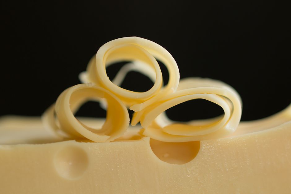 cheddar cheese slices closeup