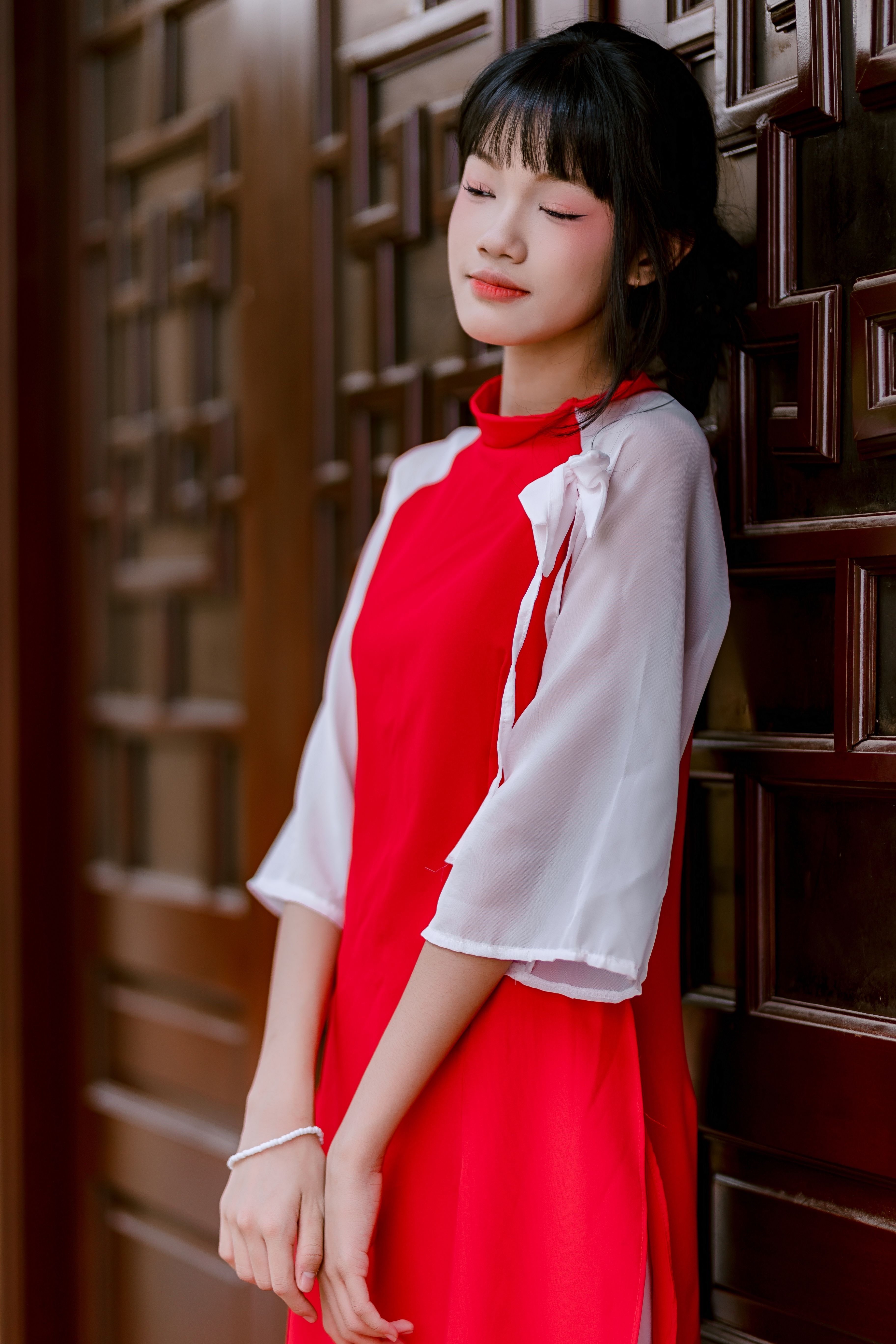 Portrait of Woman in Red Traditional Dress · Free Stock Photo