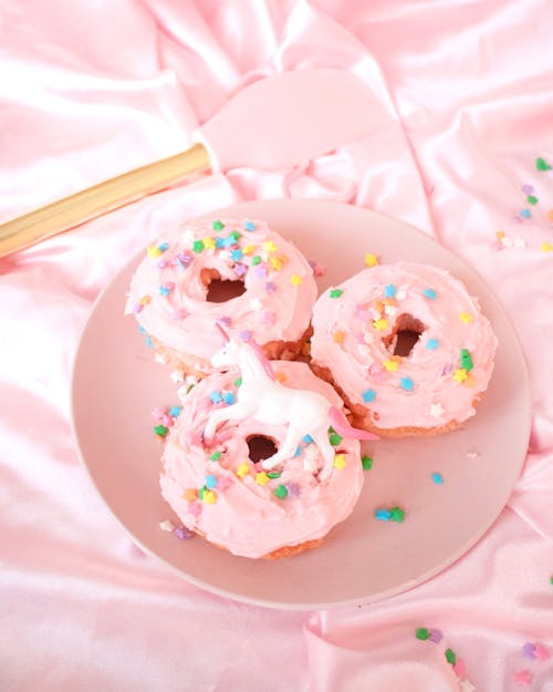 Free Doughnuts On A Plate Stock Photo