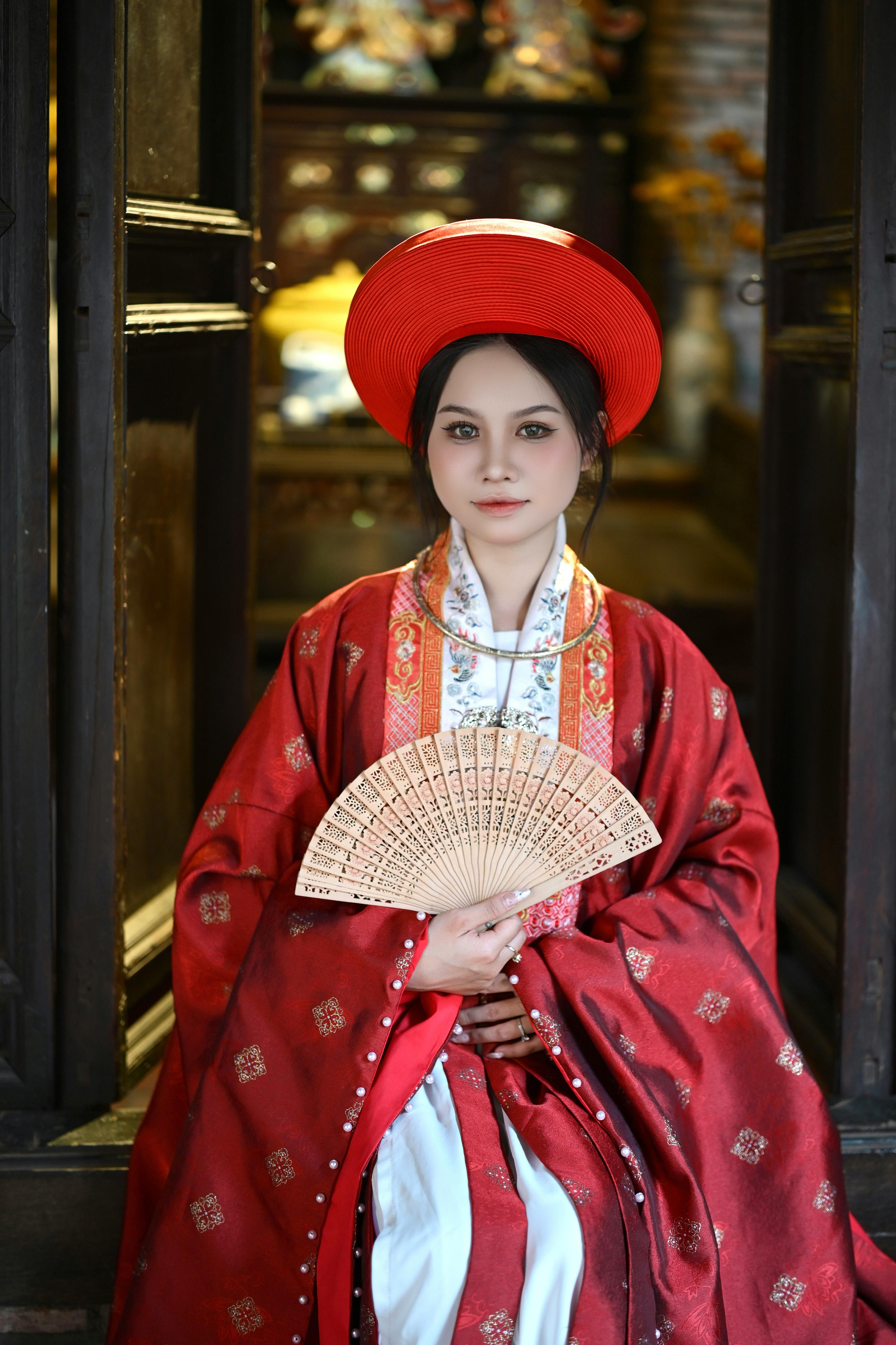Traditional Asian Wear Portrait with Fan