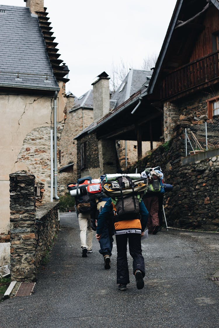 Travelers Walking On  The Street