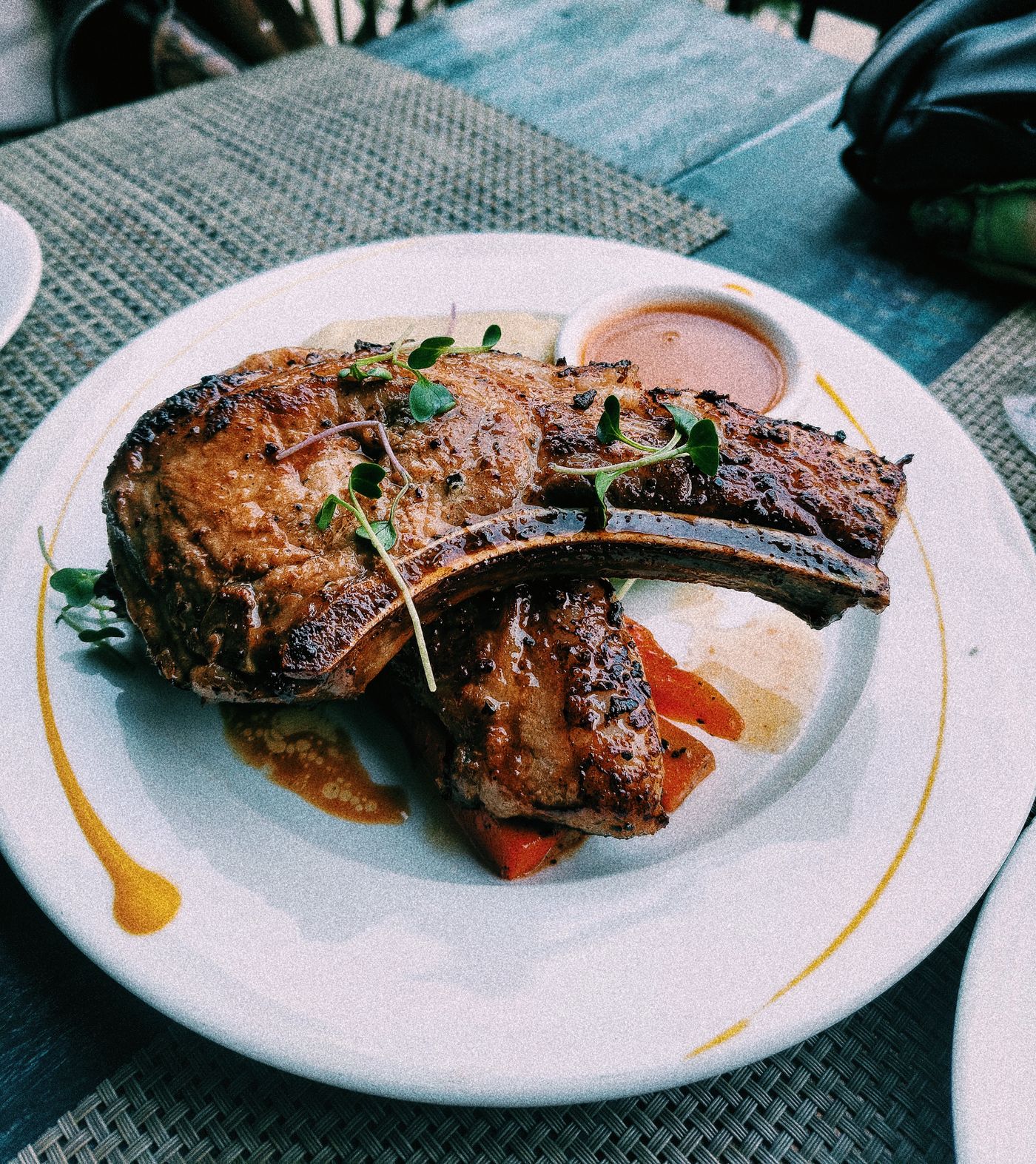 Representative photograph for Pork chops with cider mustard sauce