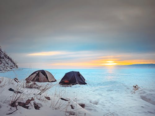 Photos gratuites de baïkal, camping, camping sur glace