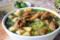 Vietnamese Fish Noodle Soup with Fried Fish