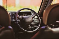Interior View of Classic Maruti 800 Steering Wheel