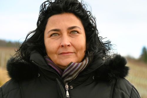 Free A woman enjoying a crisp winter day outdoors in Weinstadt, Germany. Stock Photo