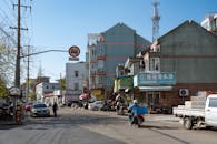 Street Scene in Shanghai with Urban Architecture