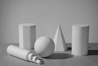 Monochrome Geometric Shapes on Minimalist Setup