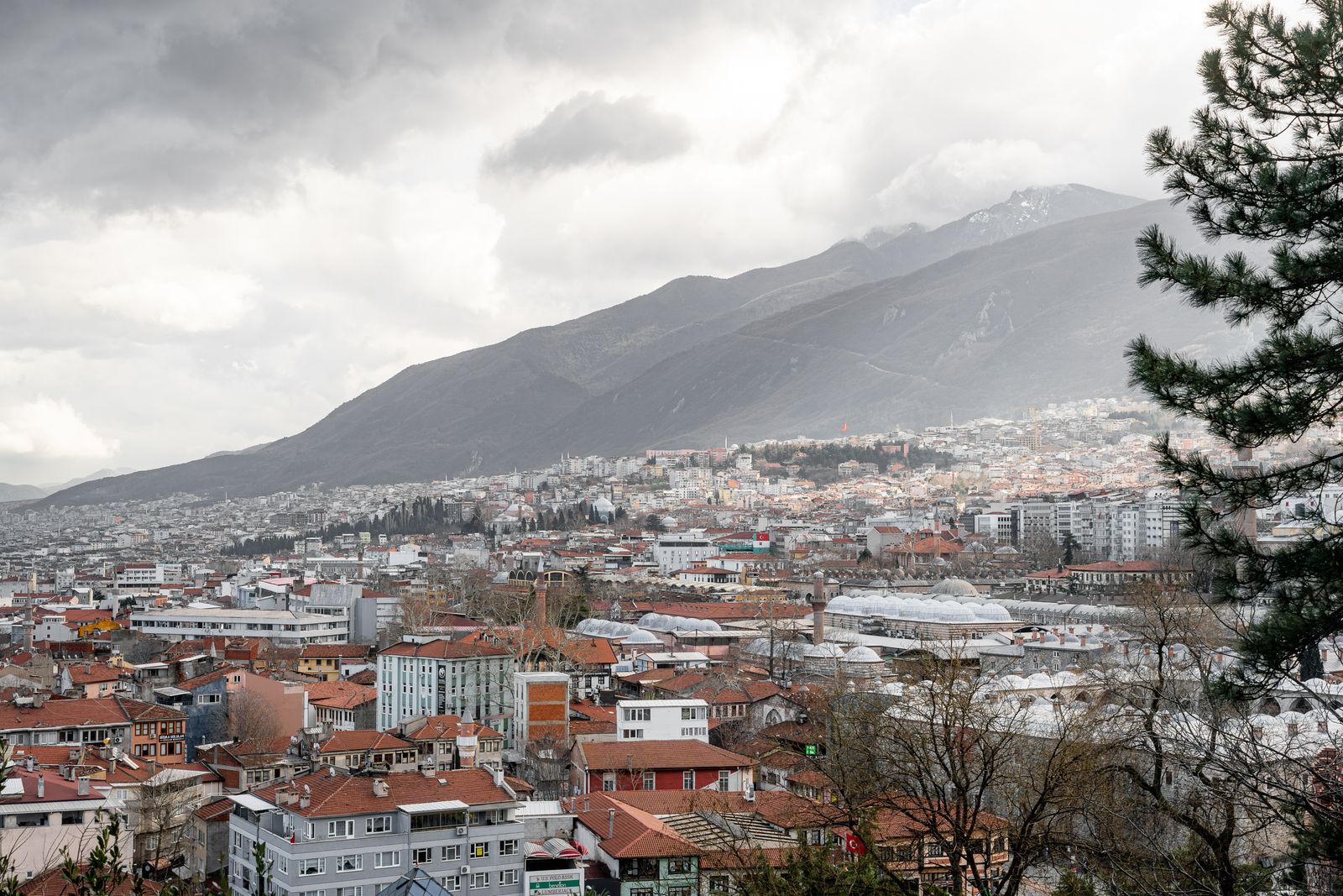 Bursa Turkey aerial green city Uludağ mountain