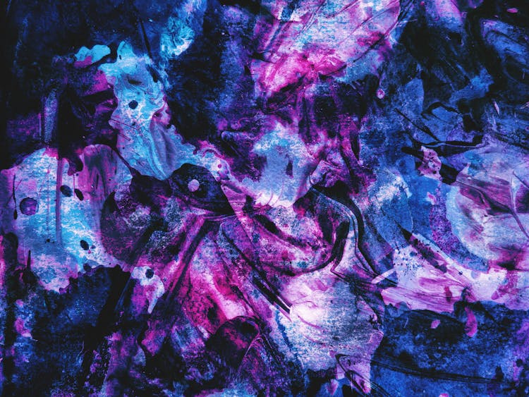 Purple And Black Abstract Painting