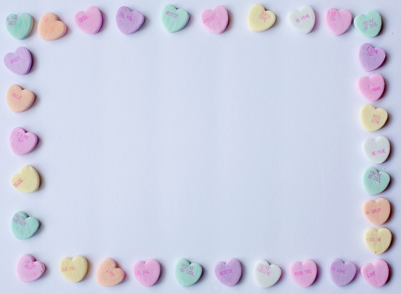 pastel heart shaped candies with sweet messages make a perfect valenti