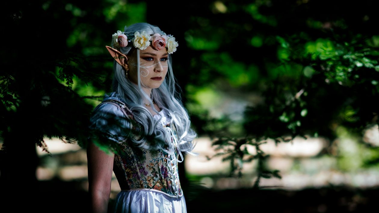 Enchanting Elf Woman in Forest Setting · Free Stock Photo